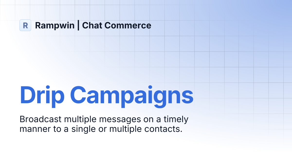 Drip Campaigns | Rampwin | Chat Commerce